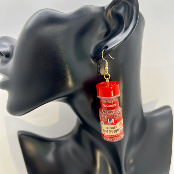 McCormick Crushed Red Pepper Earrings - Spice Earrings - Mini Brands Earrings - Picture 6 of 6